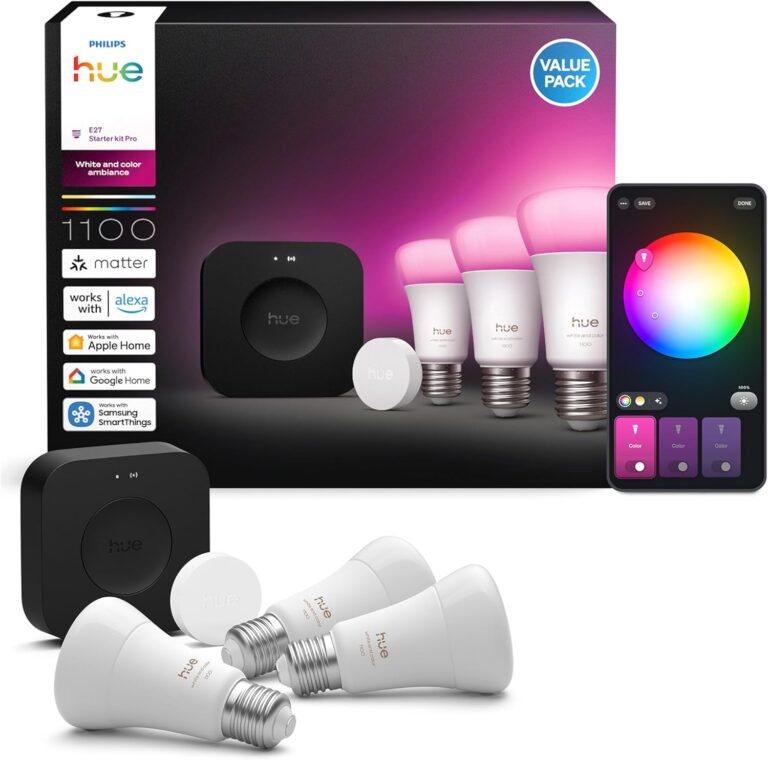 Kit de démarrage avec Bridge Pro + Smart Button + 3 Ampoule connectée A60 E27